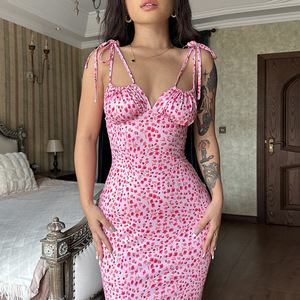Vestidos Tubo Ajustados Tie Dye sin Mangas con Cuello Halter de Moda al por Mayor para Mujer Verano 2024 - Product Image 2