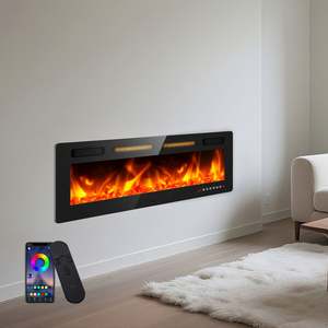50 "Color/Llama Log & Crystal Option Estrecho Bisel Temporizador Dimmer Muebles Decoración Chimenea - Product Image 2