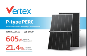 แผงเซลล์แสงอาทิตย์แบบสองด้านกำลังสูง585-605W ของทริน่า585W 590W 595W 600W 605W - Product Image 2