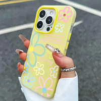 En stock – Coque de téléphone portable en PP style 2-en-1 avec impression florale printanière pour iPhone 7, X, XR, XS, 11, 12, 13, 14, 15, 16, 17, 18 Pro Max