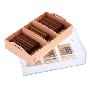 ホット販売カスタムシダーウッドシガーボックスシガーケースOEM/ODMシガレットヒュミドールシガーボックス、高透明アクリルボックス付き - Product Image 1