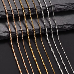 Cadena de Serpiente Cuadrada Pequeña de Acero Inoxidable de 0.9/1.2/1.5mm en Color Oro/Plata/Rosa, Joyería de Moda para Mujer - Product Image 1