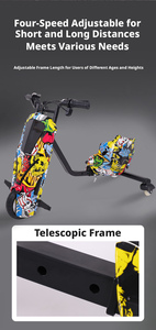 <span class=keywords><strong>Voiture</strong></span> électrique à trois roues télescopique réglable <span class=keywords><strong>pour</strong></span> le drift, amusante <span class=keywords><strong>pour</strong></span> l'extérieur, avec pneus <span class=keywords><strong>de</strong></span> 8 pouces, tricycle d'équilibre <span class=keywords><strong>pour</strong></span> tous les âges - Product Image 2