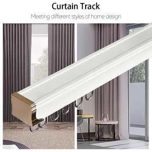 IKSUN Ensemble de rails de rideau de revêtement robustes Rail de rideau en alliage d'aluminium de conception moderne pour la décoration intérieure et l'application de fenêtre - Product Image 2