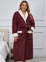 Robes décontractées vintage en tricot polaire 100 % polyester pour femmes grandes tailles, col en V, manches longues, taille élastique, respirantes, automne/printemps