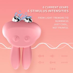 Vibrador de Conejo con Electroestimulación, Potente Estimulación del Clítoris, Vagina y Pezones, Material de Silicona y ABS, Color <span class=keywords><strong>Rosa</strong></span>, para Mujeres - Product Image 3