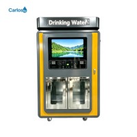 Distributeur d'eau Carlos à double contrôle de niveau, acceptant les paiements en espèces et par carte de crédit, pour usage communautaire