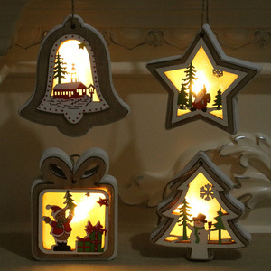 New Christmas decorations, wooden Christmas ornaments with <b>lights</b>, Christmas <b>tree</b> ornaments, Christmas gifts. - Product Image 1