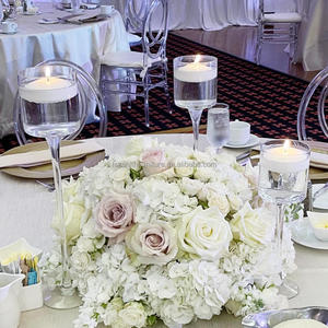 烛台长筒玻璃管烛台3件套婚礼用透明烛台 - Product Image 1