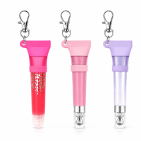 Capuchon porte-clés en silicone Firduas pour brillant à lèvres et baume à lèvres, étui de transport portable avec mousqueton argenté, fourniture OEM