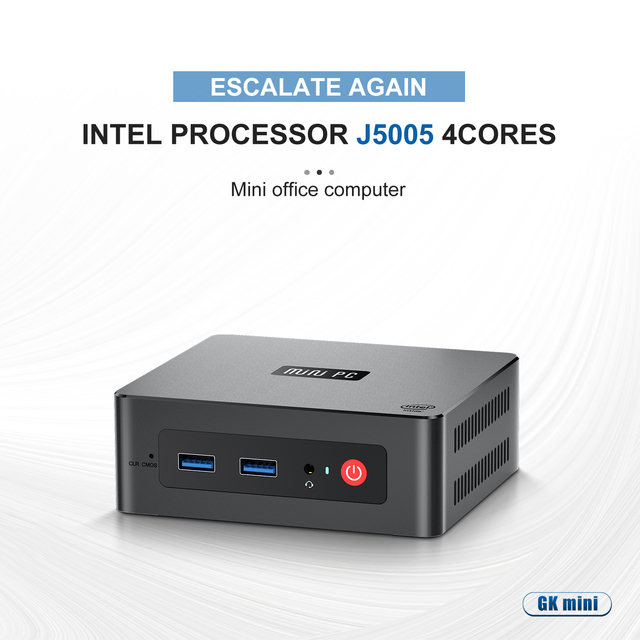 Beelink GK Mini Gaming PC Quad Core with Intel J5005 8GB LPDDR4 Two Display HDTV 128GB SSD Win11 Pro OS USB