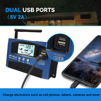 Contrôleur de charge solaire MPPT Y&H 100A 60A 40A 12V/24V avec écran LCD, double USB et WIFI, compatible avec les batteries gel, plomb-acide et lithium