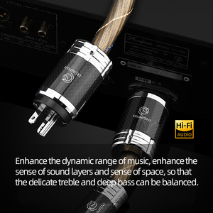 ATAUDIO HiFi Power Cable OCC Sterling Silver Carbon Fiber Rhodium-Plated PVC US/EU/AU Standard <strong>Plug</strong> for Speaker Gallows - Product Image 3