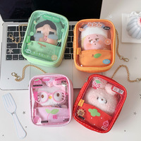 Sac de poussette 3D transparent en PVC INS10cm15CM personnalisé, motif dessin animé mignon, sac de rangement pour poupée fruit, sac pendentif pour étudiant
