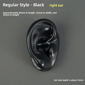 Modèle d'oreille en silicone souple, simulation d'oreille humaine pour l'entraînement au nettoyage des oreilles, la présentation de boucles d'oreilles, les écouteurs et la pratique des piercings - Product Image 3