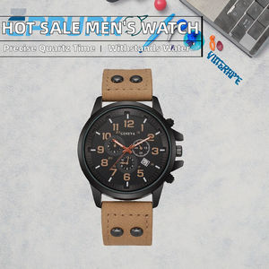 VENTE FLASH Montre de sport de luxe pour homme en PU, montre-bracelet à quartz avec cadran de 40 mm, boîtier de 10 mm, fermoir pliant - Product Image 2