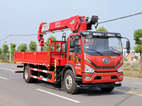 Camion de chantier léger FAW 4x2 avec grue de levage hydraulique de 8 tonnes, grue mobile de construction, grue télescopique