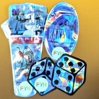 Sacs Mylar Personnalisés en Plastique Anti-Odeur à Forme Irrégulière Découpée, Holographiques, Paquet 3.5g