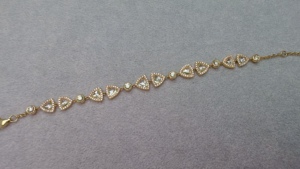 Pulsera de diseño de cuentas redondas pequeñas multitriangulares en serie, pulsera de diamantes naturales de alta gama para uso diario - Product Image 2