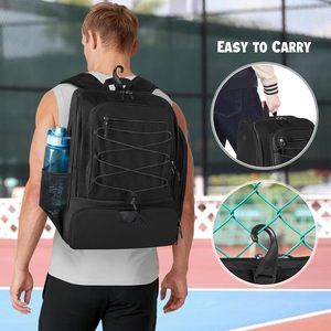 Sac à dos de pickleball avec capacité pour 4 raquettes, compartiment à chaussures et crochet pour clôture - Taille unique pour hommes et femmes - Product Image 6