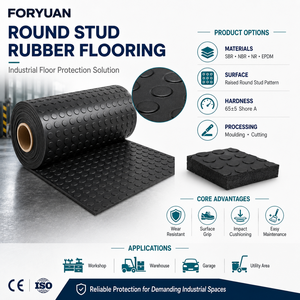 Expédition rapide, performance stable, antidérapant, plaque de <span class=keywords><strong>caoutchouc</strong></span> industrielle à picots ronds de 3 mm, <span class=keywords><strong>rouleau</strong></span> de revêtement de sol pour zones à fort trafic - Product Image 5
