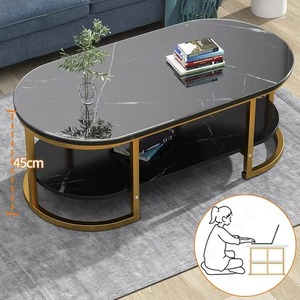 Mesa de té de vidrio templado minimalista moderna para apartamentos pequeños Mesa de sofá lateral de sala de estar de lujo Mesa de centro famosa de Internet - Product Image 3