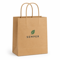 Sacs à café en kraft écologiques avec poignées torsadées, logo personnalisé, sacs d'emballage recyclables pour la vente à emporter, pour boulangerie, desserts