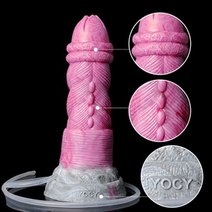YOCY Enorme Dildo Alienígena con Función de Eyaculación, Tapón Anal, Color Gris Carne, Textura en Forma de Flor, Juguete Sexual de Silicona Suave, Producto Sexual para Adultos - Product Image 1