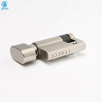 Cylindre de porte demi-tour en laiton massif nickel satiné de 45 mm avec bouton de rotation pour serrure de porte, fabriqué en Chine