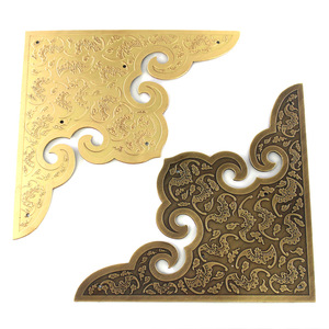 Essence Pavilion Chinese Antique Brass <b>Corner</b> <b>Protector</b> 12cm 15cm 20cm 25cm 30cm Matte Finish For Door Decor - Product Image 3