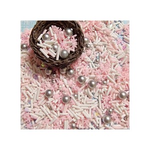 Confetti di argilla natalizia rosa fiocco di neve bianco rosa argento colori argilla fette miste granelli di melma - Product Image 3