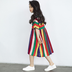 Nouvelle robe de princesse moderne pour filles, robe de fête arc-en-ciel fantaisie thaïlandaise pour filles et enfants en été, provenant d'un fournisseur chinois - Product Image 4