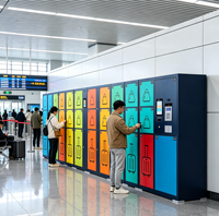 Casier à bagages intelligent en acier Xinju, paiement par carte de crédit, espèces et pièces de monnaie, armoire de rangement en libre-service 24h/24