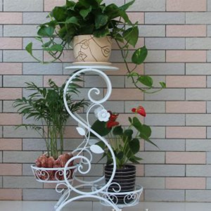 Étagères pour plantes en fer forgé métal Pot de fleur présentoir plante support étagère intérieur et extérieur fleur support maison stockage - Product Image 1