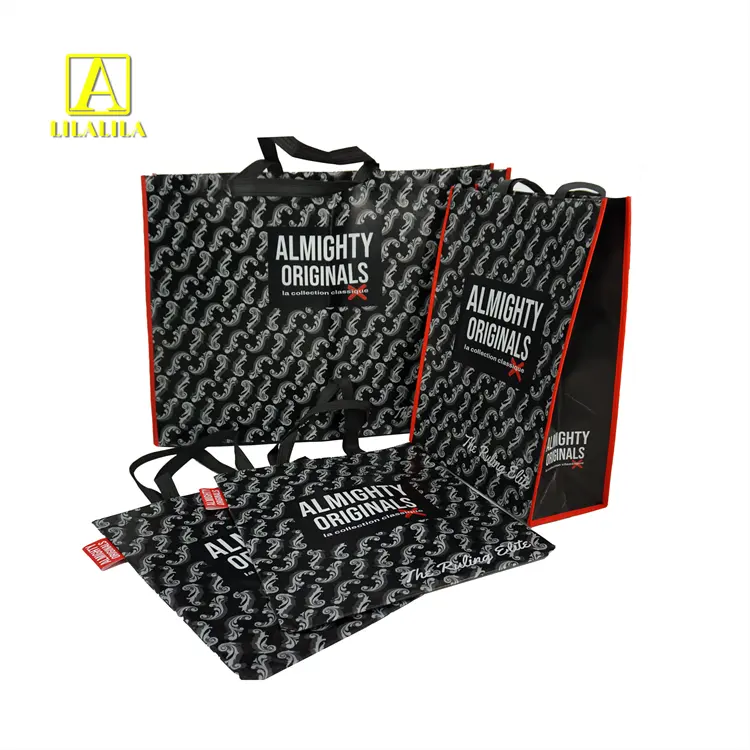 Reusable grocery recycled ecobag pp nonwoven bags laminated non woven fabric carry shopping bag with custom printed logo