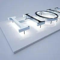 3d شعار led علامة قناة الرسالة في الهواء الطلق متجر الأعمال الخلفية مكتب مصابيح إضاءة ليد مخصصة علامة مضيئة