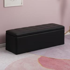 Living Room <b>Bedroom</b> Hallway Foldable Bed End <b>Bench</b> Chest Leather Upholstered Ottoman Folding <b>Storage</b> Foot Stool <b>Storages</b> Luxury - Product Image 1