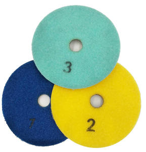 Almohadillas de piedra de pulido rápido de 4 pulgadas, disco de pulido flexible <span class=keywords><strong>en</strong></span> seco de 100mm, almohadillas de pulido húmedo de diamante de 3 escalones para granito, mármol y cuarzo - Product Image 1