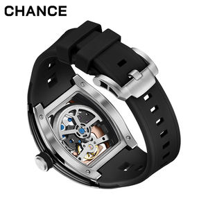 Relojes Mecánicos Samurai con Envío Directo, Tourbillon Automático, Caja Cuadrada de Acero Inoxidable de Lujo, Esfera Hueca de Silicona, Unisex - Product Image 4