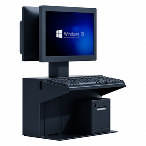HK380F All in One POS System Windows J4125 Dual 15.6" Screen Cash Register with Built-in Thermal Printer for Grocery Store - Product Image 6