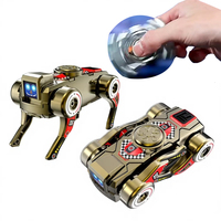 Robot Perro Transformable Mecánico Creativo Dos en Uno, Fidget Spinner Giratorio, Juguete Educativo Sensorial para Aliviar el Estrés para Adultos