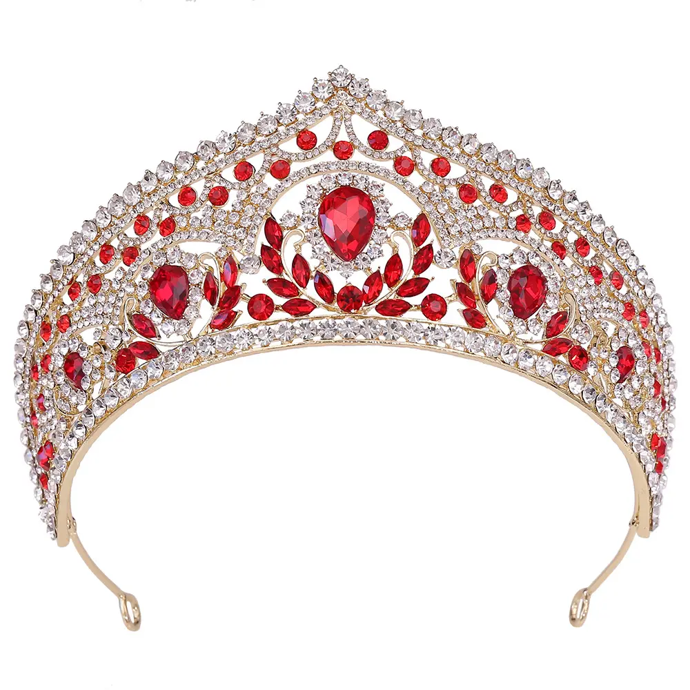 Chất Liệu Hợp Kim Phụ Kiện Tóc Cô Dâu Tiara Crown Phụ Kiện Ảnh Cưới Rhinestone Tiara