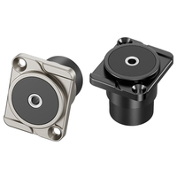 Module de passage audio en métal de type D 3,5 mm, prise jack pour casque à montage sur panneau carré renforcé, noir et argent