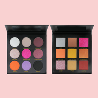 Conception personnalisée Palette d'ombres à paupières à paillettes imperméables Poudre de longue durée Pinceau à double tête multicolore Maquillage quotidien
