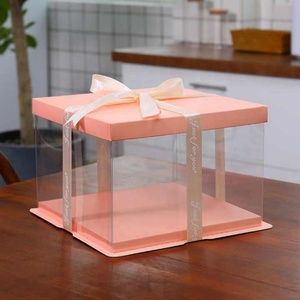 Food Grade Custom Color Square Transparent PET Plastic <b>Cake</b> Packaging <b>Box</b> - Product Image 6