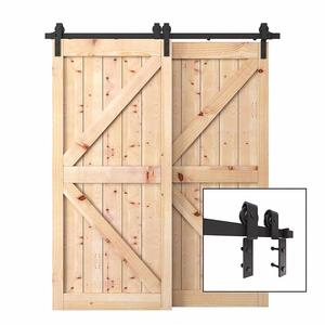 WEKIS Modern Brass Barn Door Hardware with <b>Remote</b> <b>Control</b> Satin Black Finish 1 Year Warranty Screws Included for Outdoor Use - Product Image 4