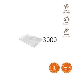 Disposable Paper Trays 18x24 Cm 3 Units Eco Friendly Recyclable - Product Image 3