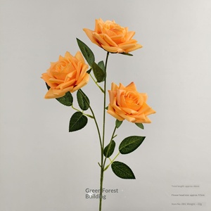 ฉากหลังงานแต่งงาน ดอกไม้ประดิษฐ์ <span class=keywords><strong>สี</strong></span>ส้ม-<span class=keywords><strong>สี</strong></span>เหลืองส้มโอ แบบพิมพ์ 3 มิติ หลายชนิดของดอกไม้ สำหรับตกแต่งเวที - Product Image 3