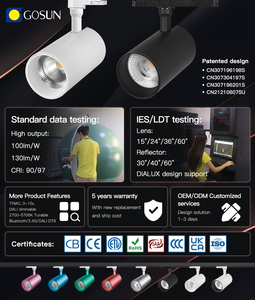 Cb SAA <span class=keywords><strong>CE</strong></span> <span class=keywords><strong>ROHS</strong></span> ukca 10W 20W 30W 36W 42W <span class=keywords><strong>3</strong></span> Pha Led ánh sáng theo dõi tại chỗ cho cửa hàng - Product Image 6