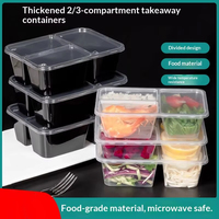Wegwerp multi-compartiment rechthoekige takeaway fastfood fruitverpakking commerciële lunchbox